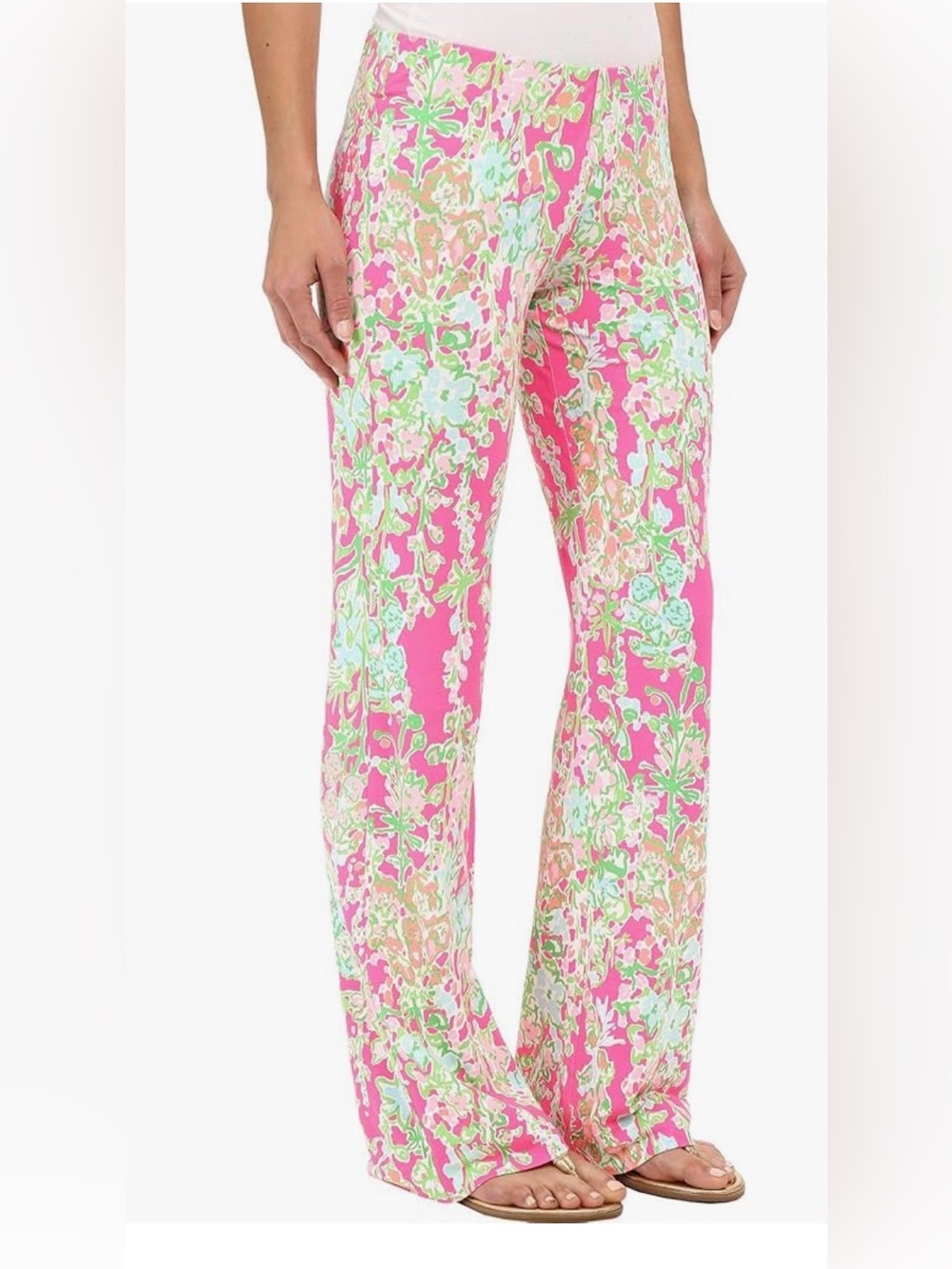 Lilly Pulitzer Pink Floral Wide-Leg Pants